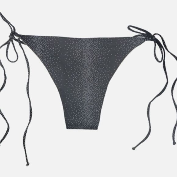 NWT Tavik Moderate Coverage Black Side Tie Gray Dot Bikini Bottoms (M) - Picture 1 of 6